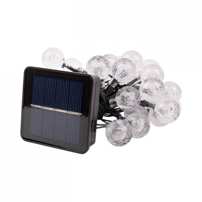 Guirlande Solaire Boules Led Télécommande Blanc Chaud Nave