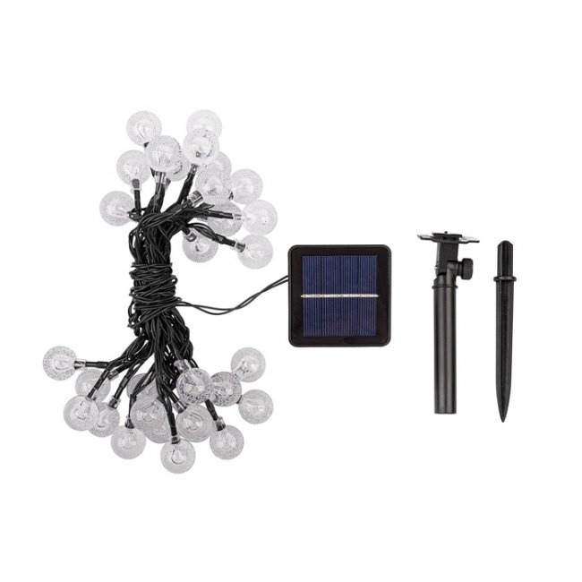 Guirlande Solaire Boules Led Télécommande Blanc Chaud Nave