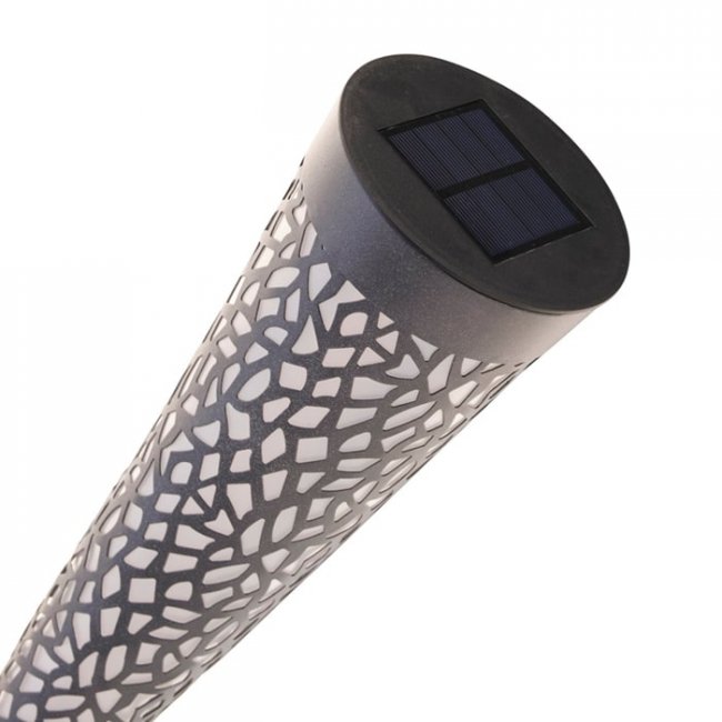 Lampe Solaire Design Torche Flamme Métal 1,10m 15 Lumens Plymouth
