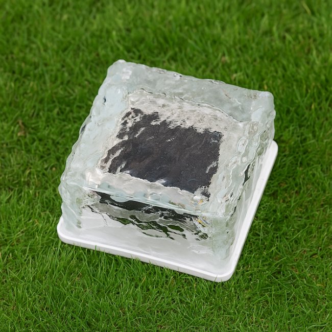 Pavé Solaire en Verre 4 Led Blanc Chaud 3000°K