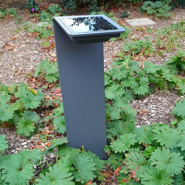 Borne Solaire Puissante Zain Hybride Détecteur 230 Lumens Aluminium 3000°K