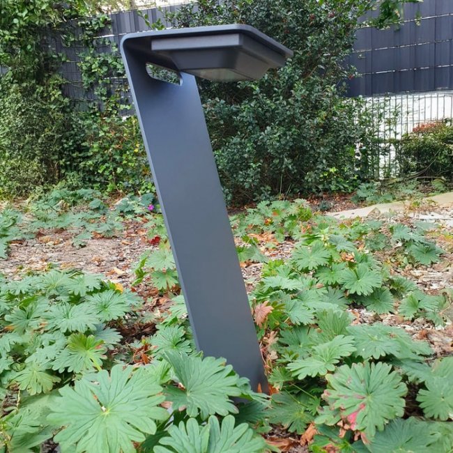 Borne Solaire Puissante Zain Hybride Détecteur 230 Lumens Aluminium 3000°K