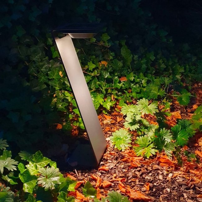 Borne Solaire Puissante Zain Hybride Détecteur 230 Lumens Aluminium 3000°K