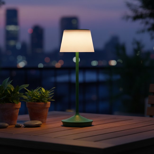 Lampe Solaire de Table 370 Lumens Emma Usb Blanc-Vert Dimmable 2700-3000-4000°K 
