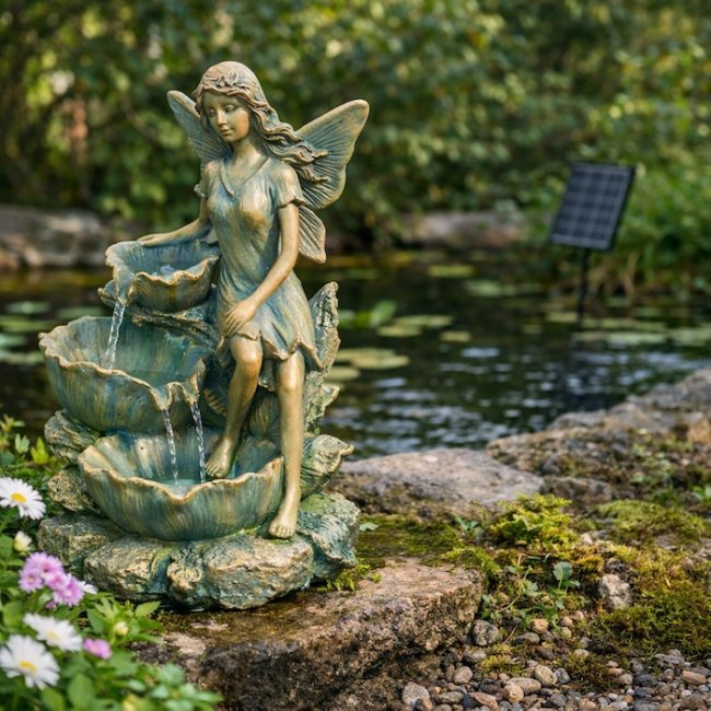 Fontaine Solaire Cascade F&eacute;e Coquillage