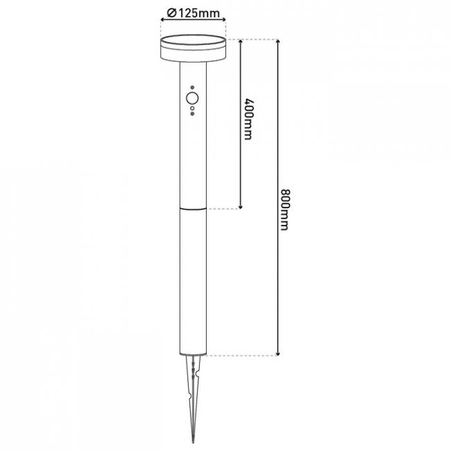 Borne Solaire Norcia D&eacute;tecteur 3 Modes 400 Lumens 3000&deg;K 400-800mm