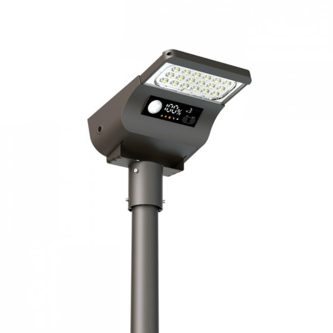 Lampadaire Solaire Led Puissant 3000 Lumens Hybride T&eacute;l&eacute;commande ZS-CL5.3
