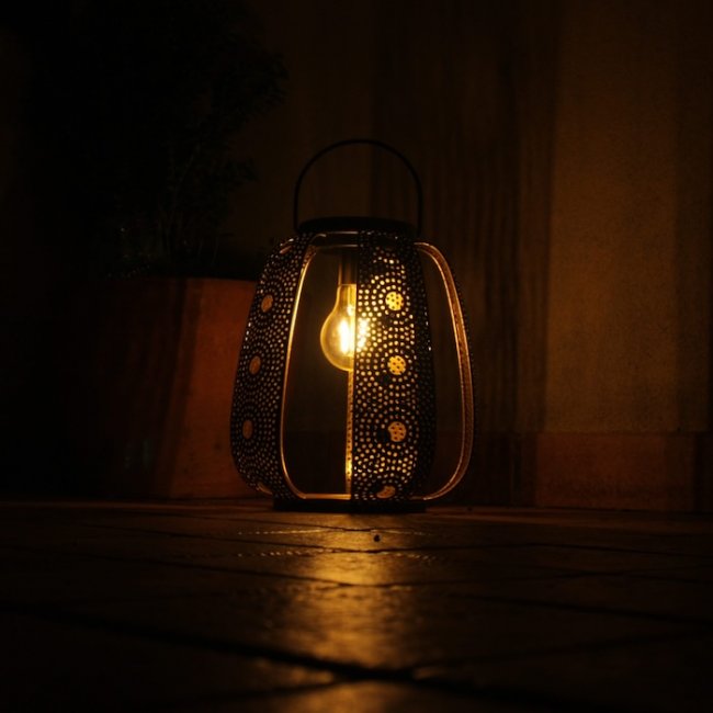 Lampe Solaire de Table Alm&eacute;ria, m&eacute;tal et verre, &agrave; poser ou &agrave; suspendre 30 Lumens