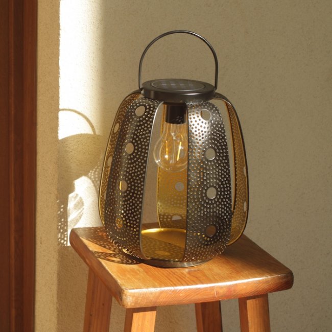 Lampe Solaire de Table Alm&eacute;ria, m&eacute;tal et verre, &agrave; poser ou &agrave; suspendre 30 Lumens
