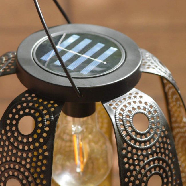Lampe Solaire de Table Alm&eacute;ria, m&eacute;tal et verre, &agrave; poser ou &agrave; suspendre 30 Lumens