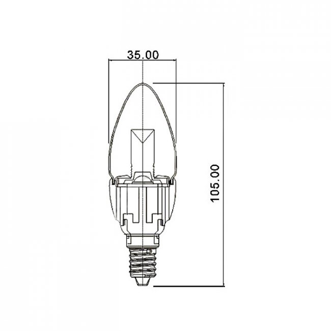 Ampoule LED Samsung E14 Flamme 4w Dimmable 3000°K