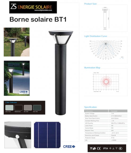 Borne Solaire Puissante BT1 