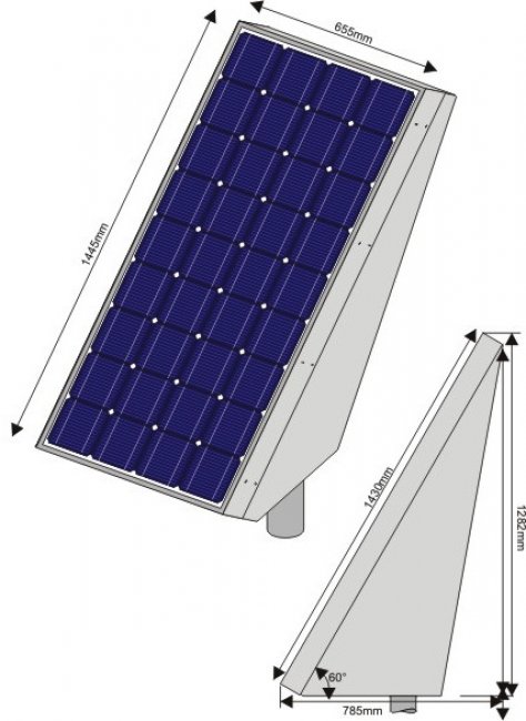 Caisson Solaire Photovoltaïque Enseigne 110 w sur Mat