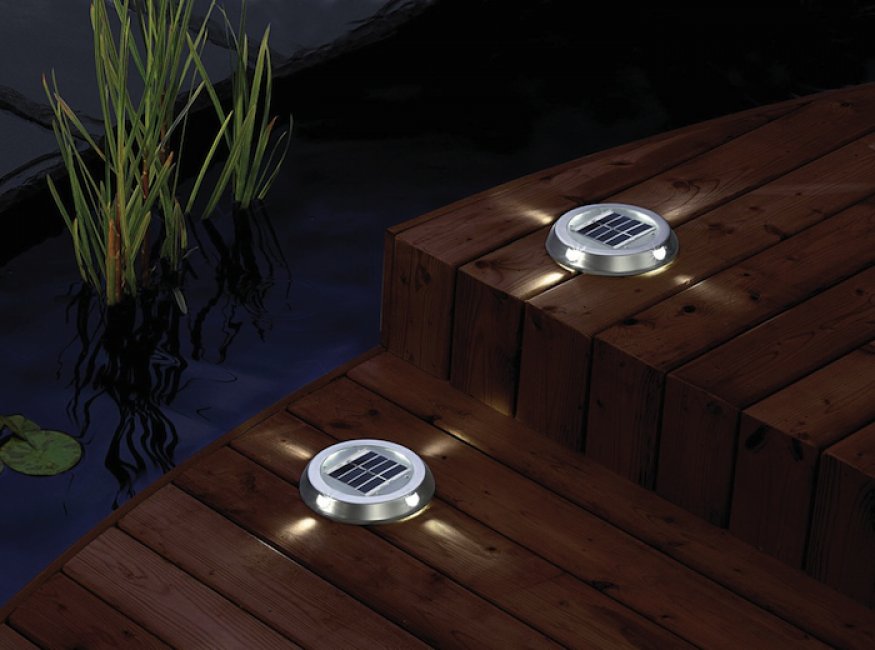 Spot solaire encastrable de surface 4 leds - Paves spots solaires sol