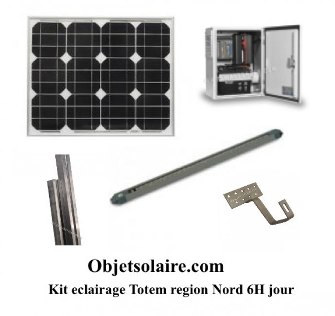 Kit Eclairage Solaire Totem Programmable - 6 H jour Région Nord