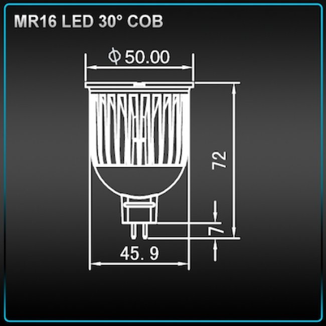 Ampoule Led Vitrine MR16 6.5W Led Citizen 30° 4000K