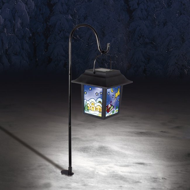 Lanterne Solaire Père Noël - Décoration solaire Noël | Objetsolaire