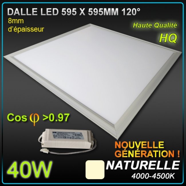 Dalle LED faux plafond 60 X 60 40W 4500°K- plafonniers eclairage