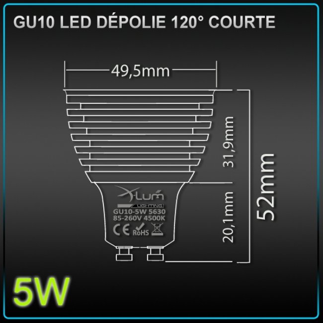 SPOT LED GU10 Samsung 5W dimmable