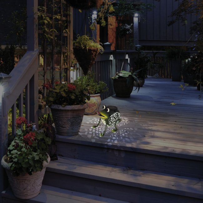 Statue Dé Grenouille Solaire De Jardin Avec Lumière Jolie