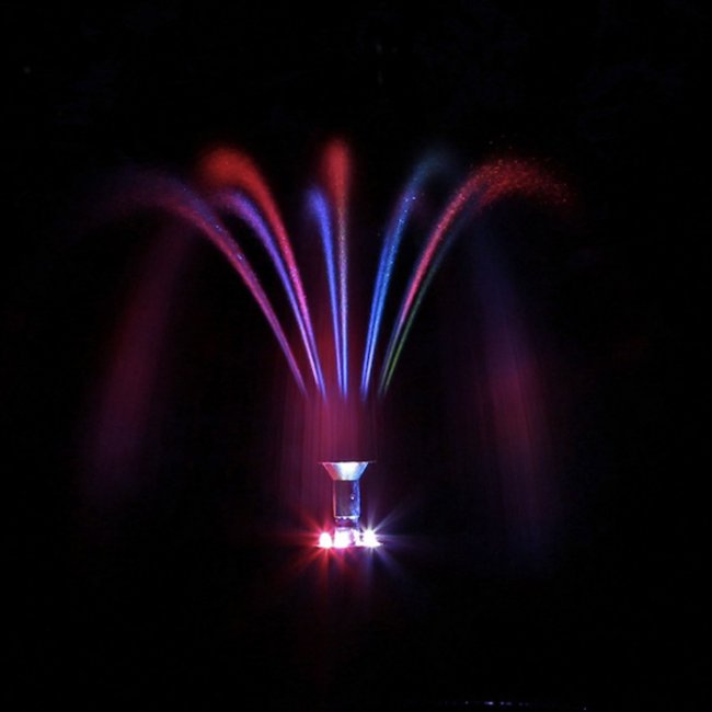 Pompe Fontaine Solaire de Bassin Batterie et Led Blanc-RGB 250l/H-KSP2