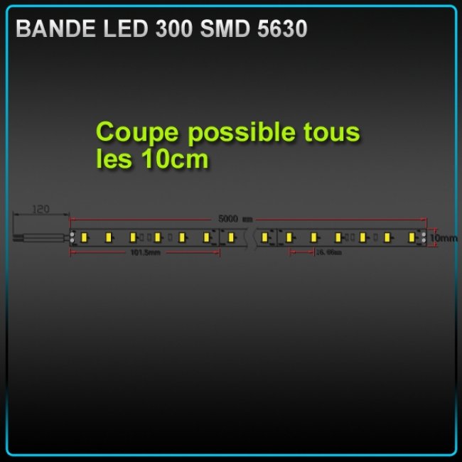 Ruban LED SMD 5630 Mulhouse 60 leds au mètre 