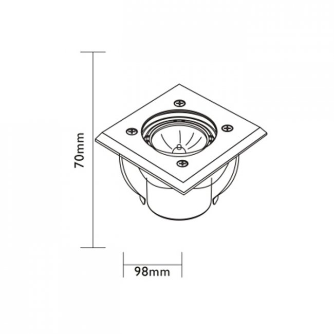 Spot Encastrable Led Inox 12v Easy Connect Carré Bourké IP67 3W 