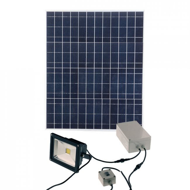 Projecteur Solaire Puissant 20W Led 2000 Lumens Interrupteur ZS-320