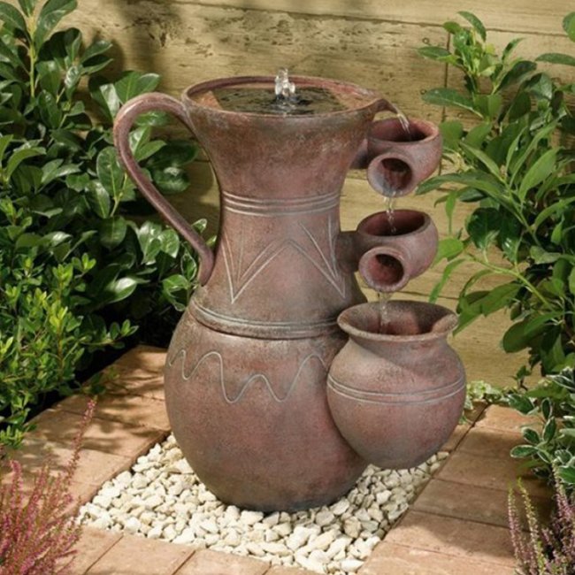 Fontaine Solaire Cascade Cruche Pitcher Batterie