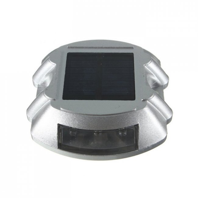 Spot Solaire Pavé de Sol IP 68 6 Led Bleu Clignotant -Lot de 2 - ZS-GD04-CB