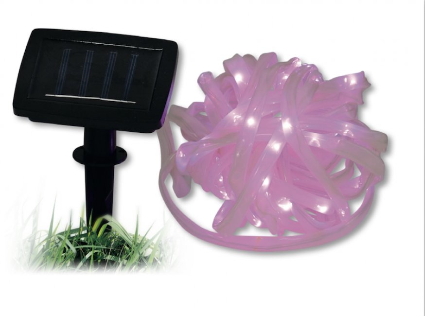 Ruban Led Solaire Rosé 50 led Fixe ou Clignotant