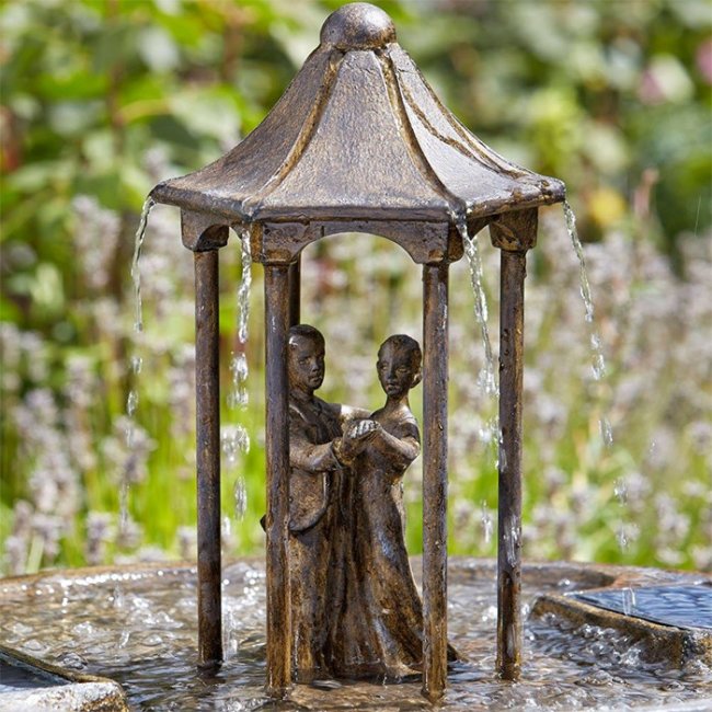 Fontaine Solaire Bain d'Oiseaux Danseurs 