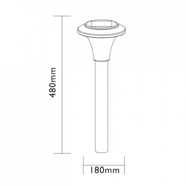 Balise Solaire Led de Jardin Calais Verre 50 Lumens