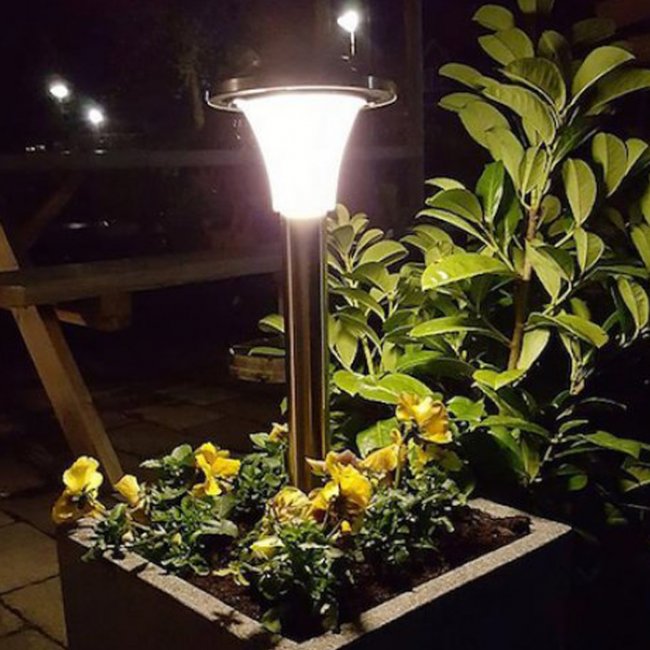 Balise Solaire Led de Jardin Calais Verre 50 Lumens