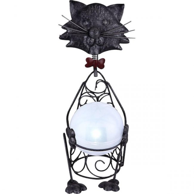 Chat Solaire Metal Boule Animaux Solaires Lampe Decoration Solaire Objetsolaire