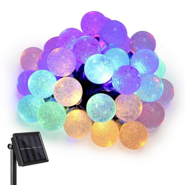 Guirlande Solaire Boules 30 Led Multicolores