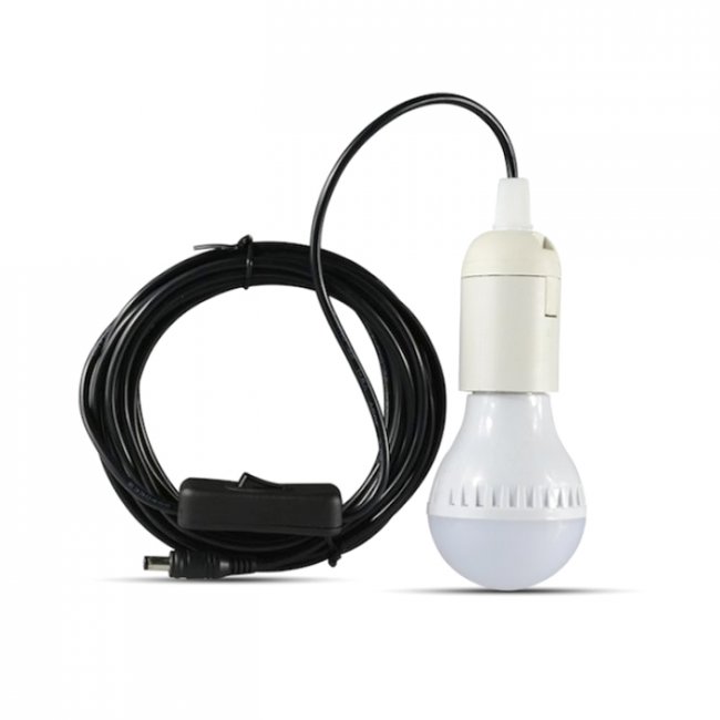 Kit d'Eclairage Solaire Radio FM Télécommande 6W 2 Lampes Led 3W 600 Lumens