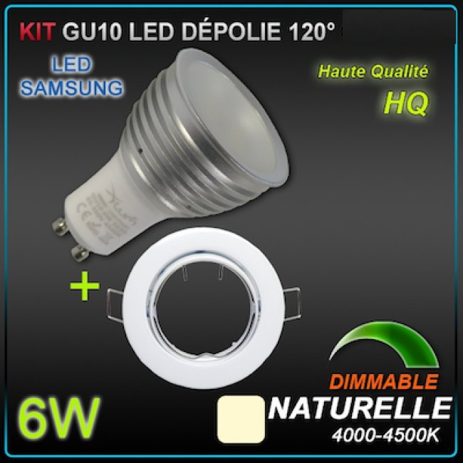 KIT 10 SPOTS LED GU10 Samsung 6W dimmables