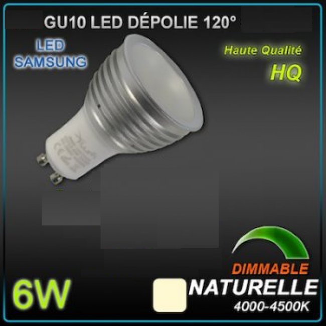 Spot Led GU10 Samsung 6W Dimmable dépoli