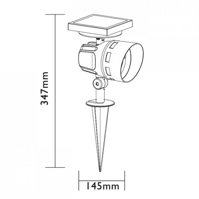 Spot Solaire Puissant Usb HYBRIDE 365 25/50 Lumens Saint Malo-Montana