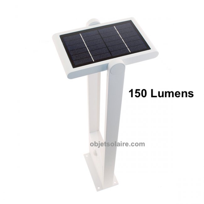 Borne Solaire Puissante Pop 150 Lumens Détecteur Blanche Aluminium 600mm