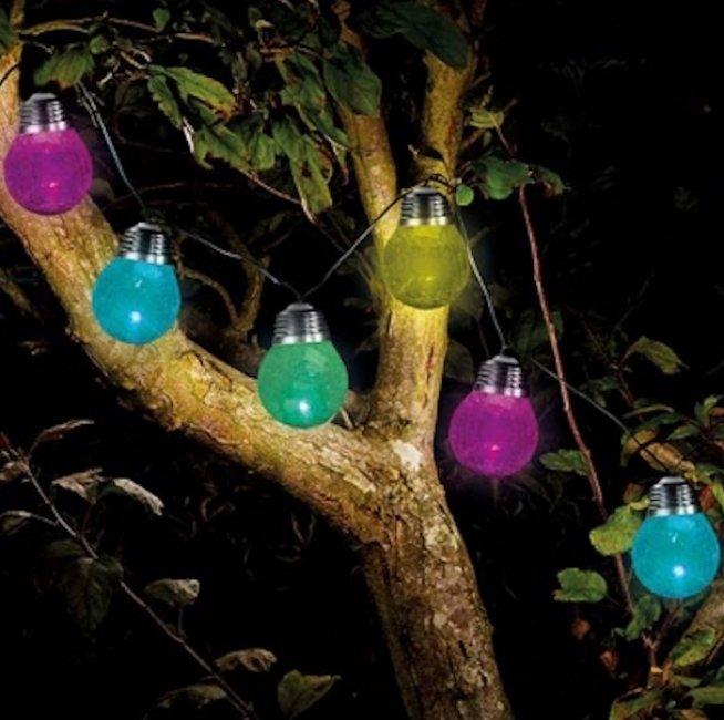 Guirlande Solaire Boules Verre Craquelé Couleurs Changeantes