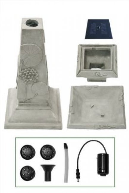 Fontaine Solaire Bain d'Oiseaux Lily Batterie et Led