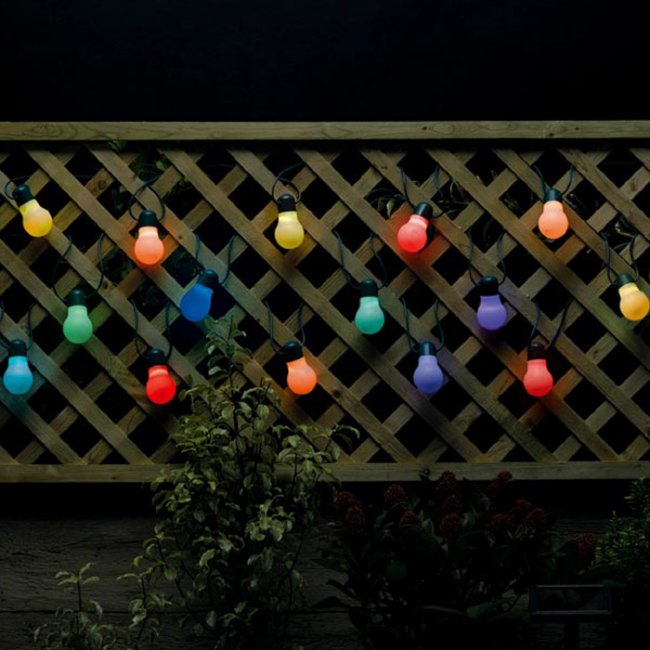 Guirlande Solaire Party 20 Ampoules Led Multicolores