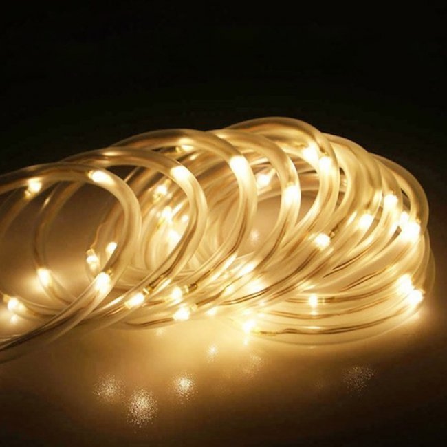 Lumières de fête Guirlande Solaire 10m 100 LED Blanc Chaud 