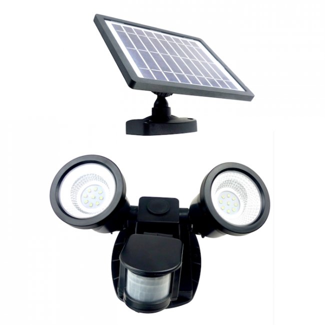 Spot Solaire Puissant Double ZS-P 600 Lumens Abs Détecteur de Mouvement 2 Lampes