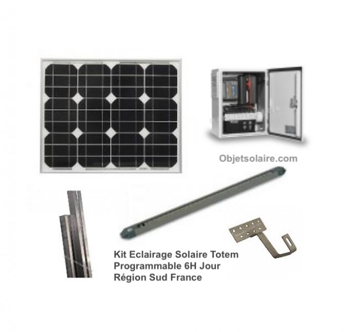 Kit Eclairage Solaire Totem Programmable - 6 H jour Région SUD