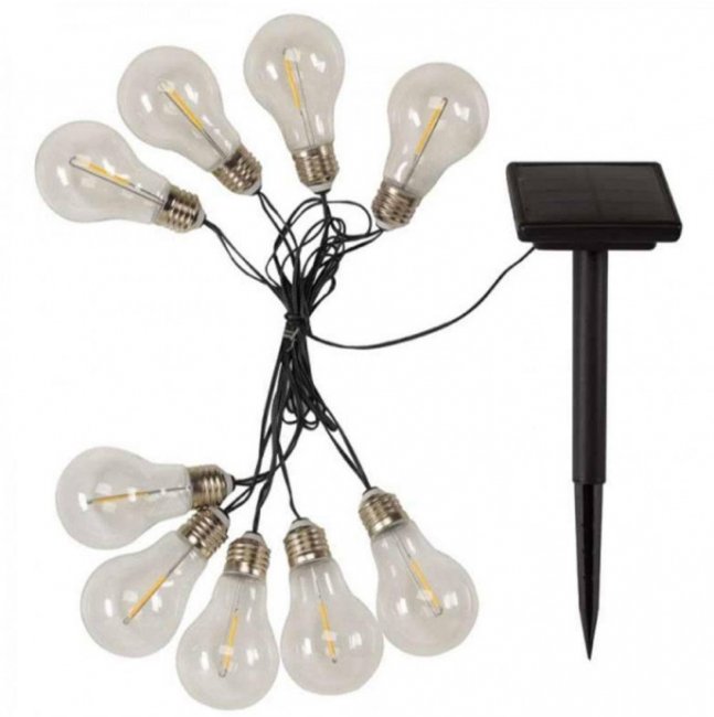 Guirlande Solaire Ampoules Rétro Edison Blanc Chaud