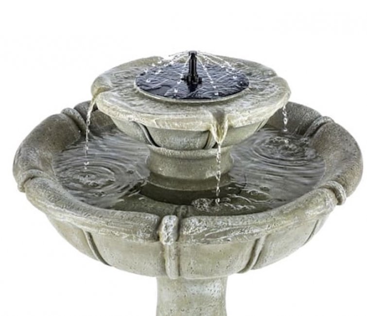 Fontaine Solaire Cascade Bain d'Oiseaux Aline Batterie & Led