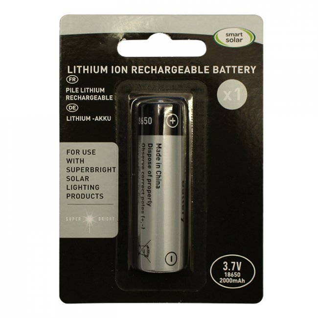 Pile Solaire Rechargeable Lithium-Ion 3,7 V 18650 2000 mah Smart